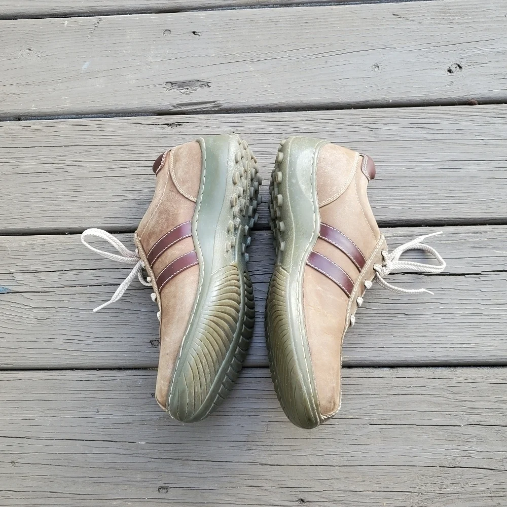 Vintage 90s y2k Skechers Tan Brown Nubuck Suede Leather Bicycle‎ Casual Shoes 9